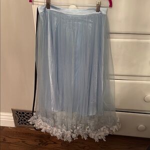 Elegant Light Blue Tulle Skirt